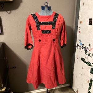 Antique edwardian 1900s red dress